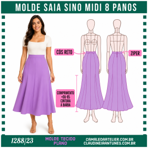 Molde Saia Sino Midi 8 Panos 1288/23