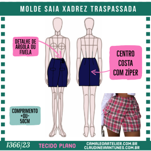 Molde Saia Xadrez Transpassada 1366/23