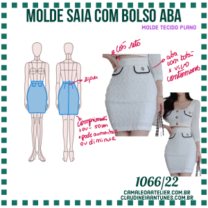 Molde Saia com Bolso Aba 1066/22