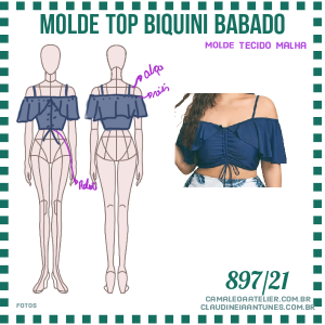 Molde Top Biquini Babado 897/21