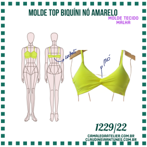 Molde Top Biquini Nó Amarelo 1229/22