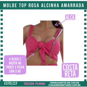 Molde Top Rosa Alcinha Amarrada 1376/23