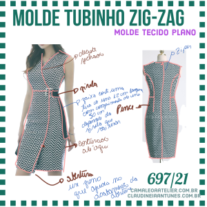 Molde Vestido Tubinho Zig Zag 697/21