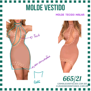 Molde Vestido Decote e Gola Alta 665/21