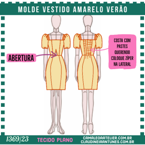 Molde Vestido Amarelo Verão 1369/23