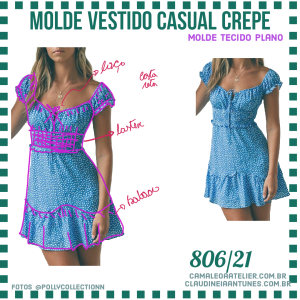 Molde Vestido Casual Crepe 806/21