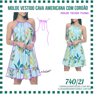 Molde Vestido Cava Americana com Cordão 740/21