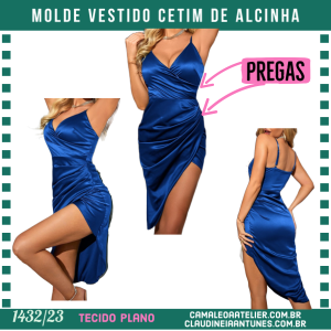 Molde Vestido Cetim Decote V 1432/23