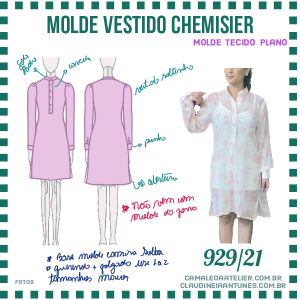 Molde Vestido Chemisier 929/21