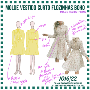 Molde Vestido Curto Flozinhas Boho 1016/22