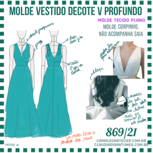 Molde Vestido Decote V Profundo 869/21