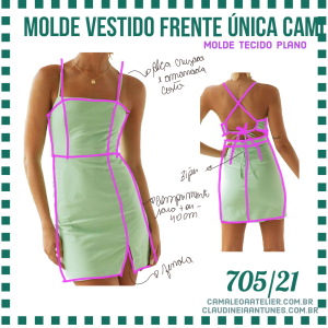 Molde Vestido Frente Unica Cami 705/21