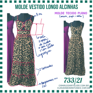 Molde Vestido Longo Alcinhas 733/21
