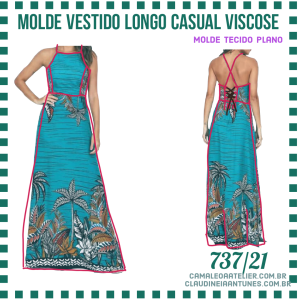 Molde Vestido Longo Casual Viscose 737/21