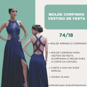 Molde Vestido Longo Festa 74/18