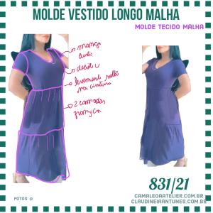 Molde Vestido Longo Malha 831/21