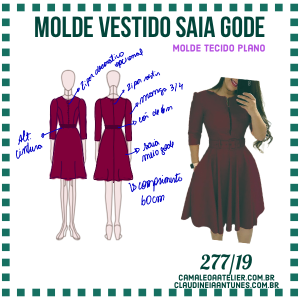 Molde Vestido Saia Gode 277/19
