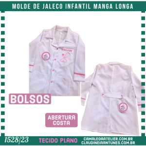Molde de Jaleco Infantil Manga Longa 1528/23