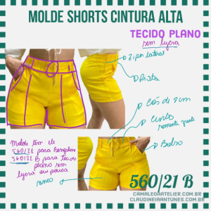Molde short tecido plano 560/21