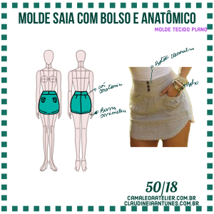 Saia Com Bolso e Cós Anatômico 50/18