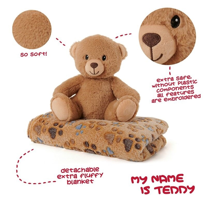 Perletti – Conjunto Peluche+Manta – Urso Teddy - Image 3