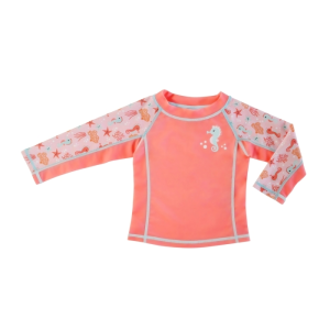 Zoocchini – T-Shirt Proteção Solar – Cavalo Marinho Coral