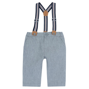 Chicco – Calças C/Suspensórios – Cinza