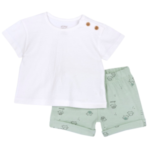 Chicco – Conjunto T-Shirt+Calções – Elefantes Verde