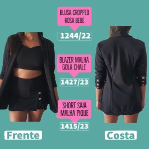 Molde Blazer Malha Gola Chale 1427/23