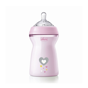 Chicco – Biberão NaturalFeeling +6m – Coração Rosa 330ml