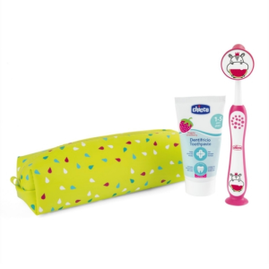 Chicco – Conjunto Higiene Oral – Hipopótamo Rosa