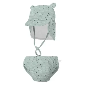 Bimbi Dreams – Conjunto Chapéu+Cuecas Banho – Peixinhos Verde