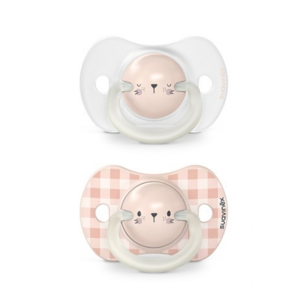 Suavinex – 2 Chupetas – Silicone SX Pro Fisiológica 6-18m – Night&Day Gatinho Rosa - Image 2