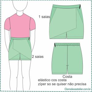 Molde Short Saia Assimétrico Infanti 54/18