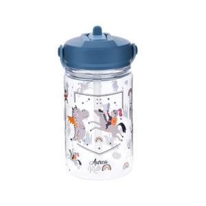 Aurea Kids – Garrafa Tritan C/Palhinha 350ml – Dragon Knights Azul
