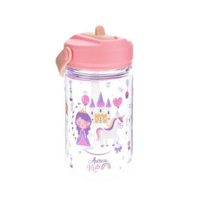 Aurea Kids – Garrafa Tritan C/Palhinha 350ml – Magic Kingdom Lilás
