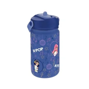Aurea Kids – Termo Líquidos C/Palhinha 330ml – K-Pop Dark Blue