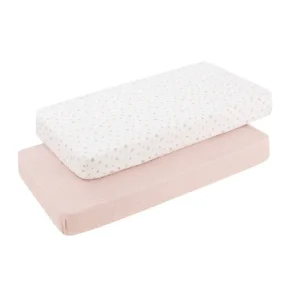 Cambrass – Conjunto 2 Lençóis Ajustáveis 60×120 – Calma Rosa