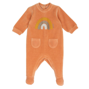 Chicco – Babygrow Veludo – Arco-Íris Laranja