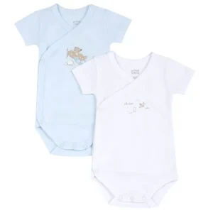 Chicco – Conjunto 2 Bodies Manga Curta – Avião Azul/Branco