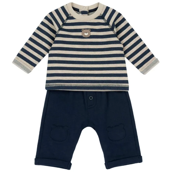 Chicco – Conjunto Camisola+Calças – Ursinho Riscas