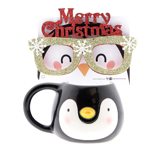 Lovely Story – Caneca+Óculos Natal – Pinguim