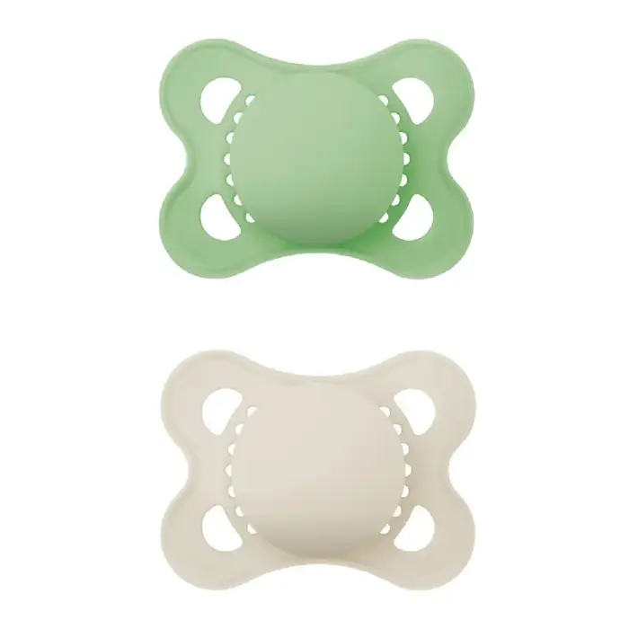 MAM – 2 Chupetas Original – Tetina Silicone – Verde/Bege 2-6m