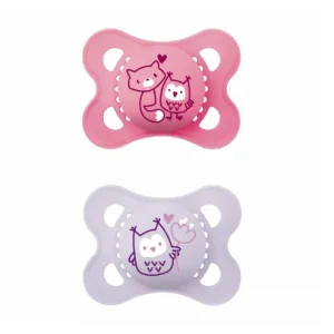 MAM – 2 Chupetas Original – Tetina Silicone – Raposa Rosa/Lilás 2-6m