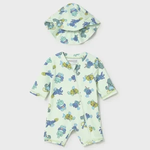 Mayoral – Conjunto Banho+Chapéu – Animais Verde