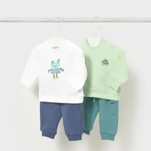 Mayoral – 2 Conjuntos Camisola+Calças – Sapinho Verde