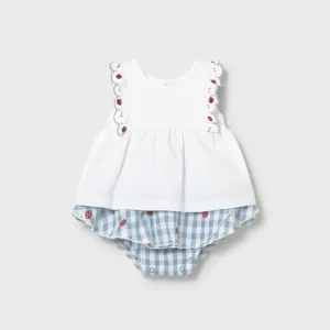 Mayoral – Conjunto Camisola+Tapa Fraldas – Xadrez Azul/Branco