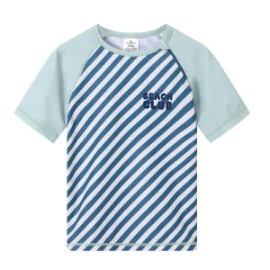 Monnëka – T-Shirt Banho C/Proteção Solar – Stripes Blues & Beyond