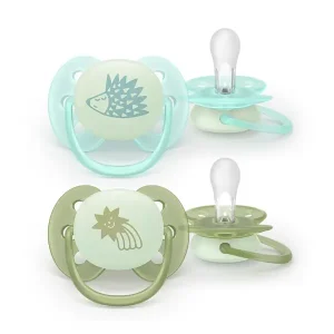Philips Avent – 2 Chupetas Ultra Soft Night 0-6m – Ouriço/Estrela